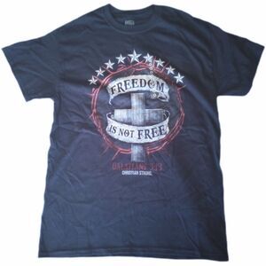 NWT Brisco Navy Blue FREEDOM Short Sleeve Top Sz Medium Mens